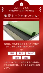 梅炭シートがついてくる!