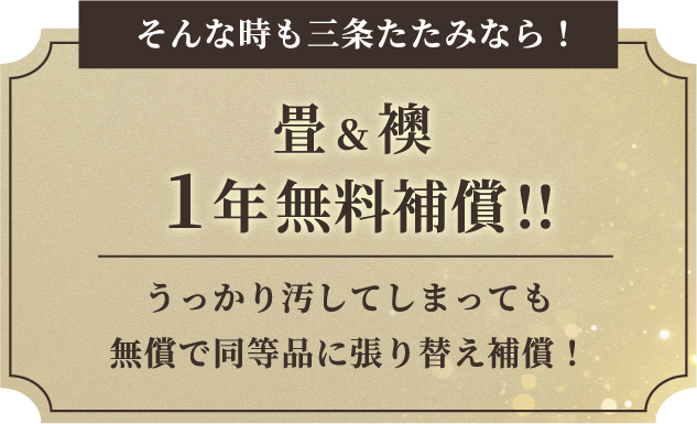 畳と襖の一年補償付き！